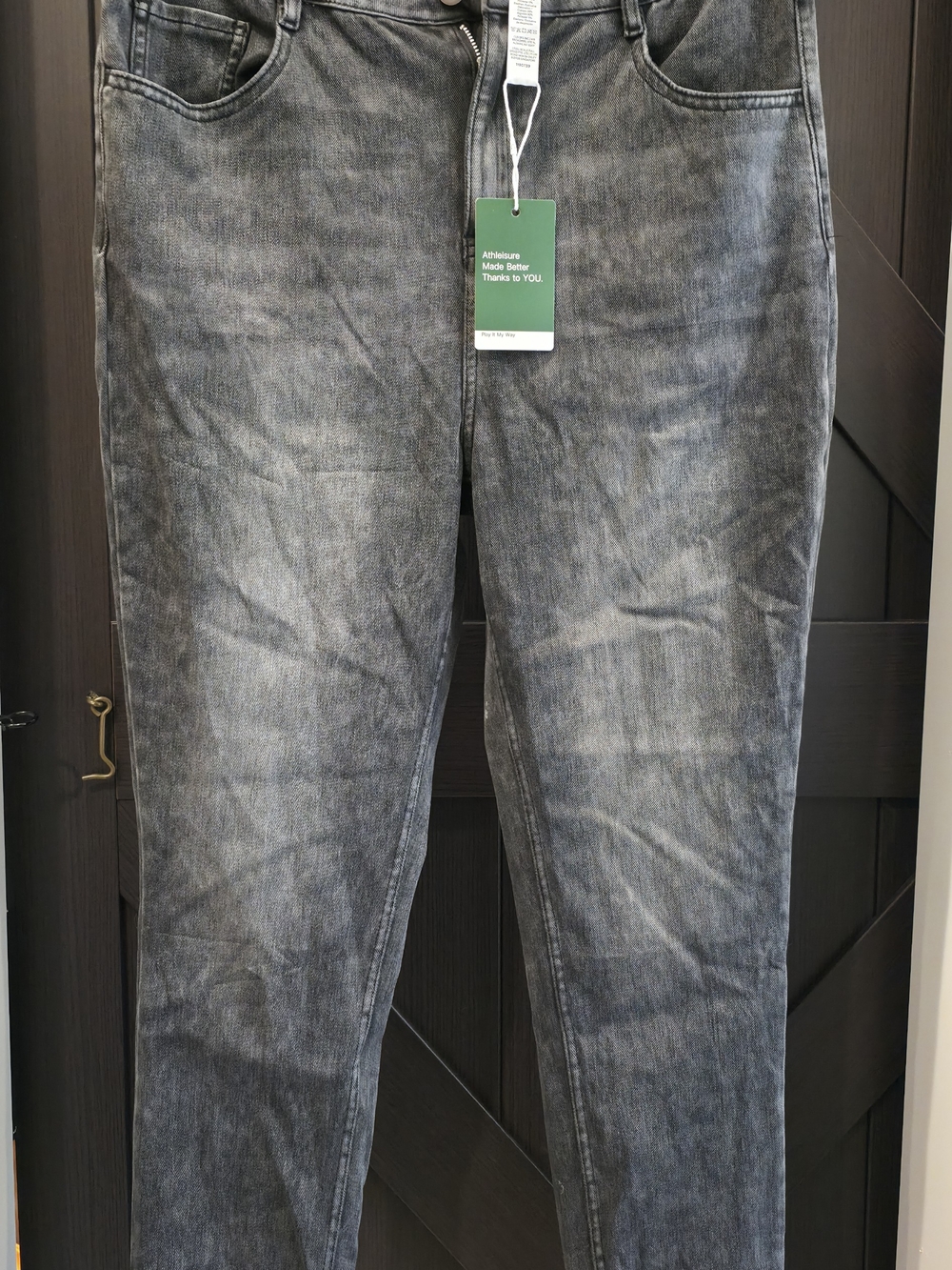 HALARA Gray Slim Straight Washed Jeans